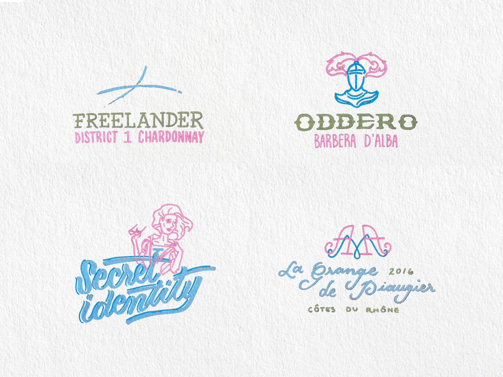 Chalk Lettering : Wine Label Recomposition 5 by Farrah A. Mills on Dribbble