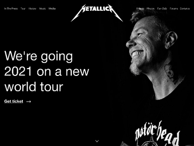 First screen site metallica musicdesign web design