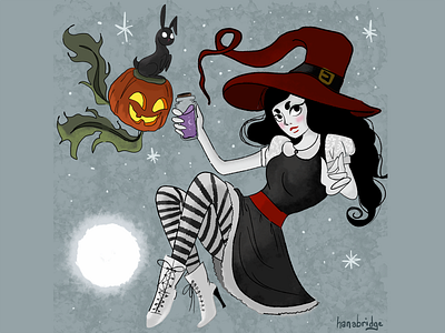 Day 2: Witch from #Maremotober cartoon character design characters design digital art doodle drawing illustration illustrator quick sketch