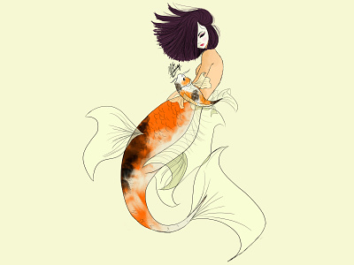 Koi Mermaid character design characters design digital art drawing illustration illustrator mermaid