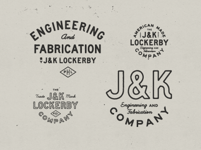 J&K Lockerby Engineering and Fabrication Company Nº 002 antique badge engineering logo old philadelphia retro roughen seal typography vintage woodworking