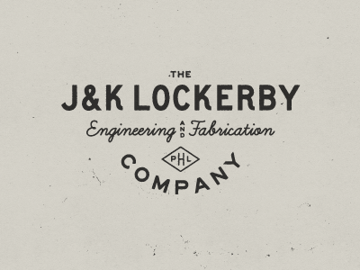 J&K Lockerby Engineering and Fabrication Company Nº 004 antique badge engineering logo old philadelphia retro roughen seal typography vintage woodworking