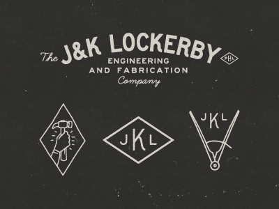 J&K Lockerby Engineering and Fabrication Company Nº 005 antique badge engineering logo old philadelphia retro roughen seal typography vintage woodworking