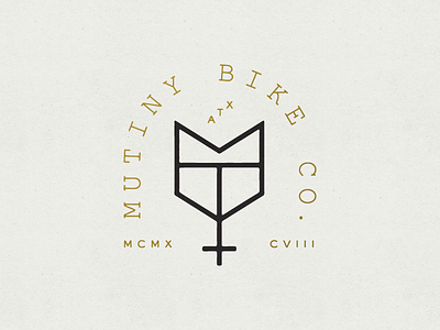 Mutiny Bicycle Company Nº 002 austin badge bmx geometric hexagram lockup logo retro seal symbol typography vintage