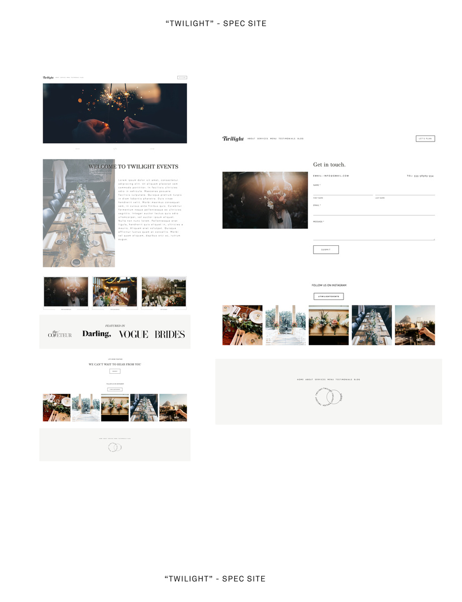 Twilight Spec Squarespace Design Mock Up by Annalyn Sarmiento on Dribbble
