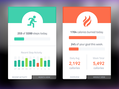 Fitbit Apps chart fitness flat ui ux