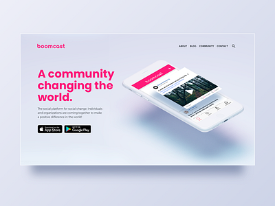 Boomcast - The social platform for social change appdesign branding design social app social network