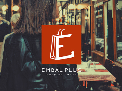 Embal Plus - Branding bag brand branding flat identity logo logotype orange packaging shop square