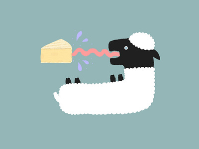 Fluffy cheese colorful design illustration procreate