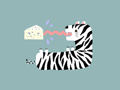 Tiger Cheese colorful design illustration procreate