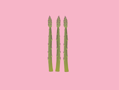 Asparagus colorful design illustration procreate