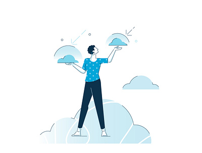 Cloud safe character cloud illustration protection safety superhero vector women