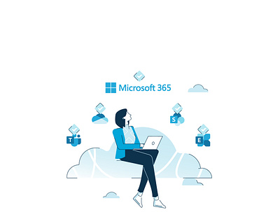 Microsoft 365 character cloud forward illustration microsoft power security sky windows