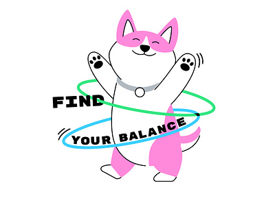 Find your balance balance character corgi dance dog find happy illustration impact mentalhealth vector