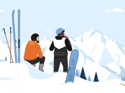 Visit Utah character holiday illustration mountain ski snowboard trip utah vector winter