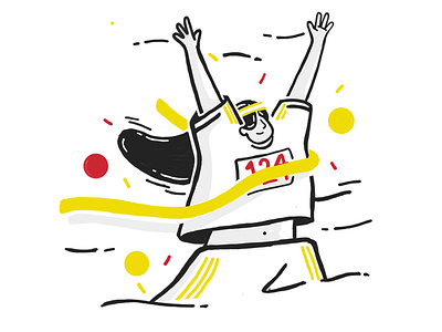 Marathon adobe character design illustration line marathon run sketch sport