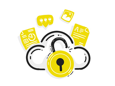 Open Data brand cloud data icon illustration impact open secure symbol ui vector
