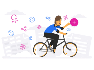 Working on the move animation character charity girl icon illustration impact ui ux vector