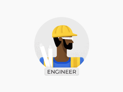 Engineer character design engineering hard hat icon project work