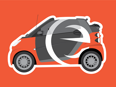 eTecc Smart Fortwo Vinyl branding car graphics logos orange smart car vinyl