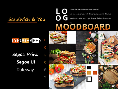 Restaurant Logo Design and Moodboard colors concept delicious design figmadesign logo moodboard sandwich texture typography