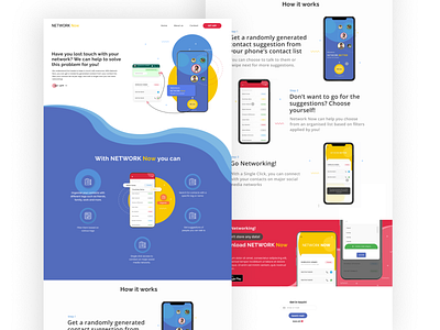 Landing Page design for Networking App casestudy figma figmadesign landing page landing page design ui uidesign uiux ux uxdesign uxui