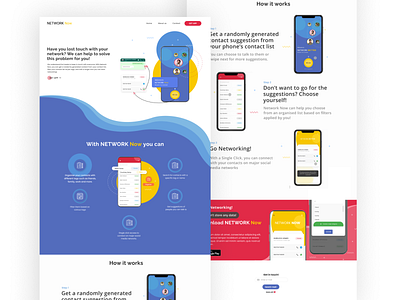 Landing Page design for Networking App