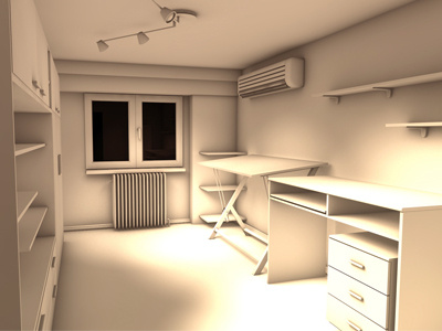 Dribbble Office Wip 3d architecture mood office white wip