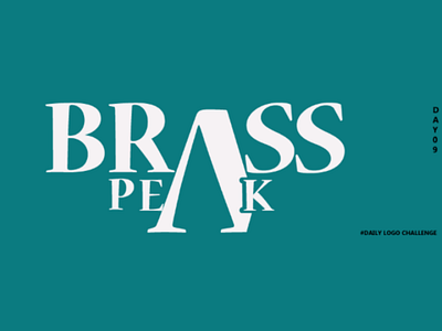 "Brass peak" ski mountain logo