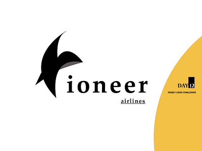 "pioneer" airlines logo concept airlines bird dailylogochallenge design logo