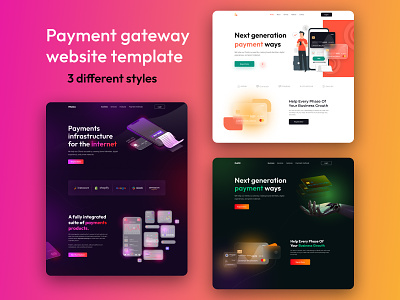 Payment gateway website with light and dark version dark ui online payment system website payment gateway industry payment gateway website paymnet system website