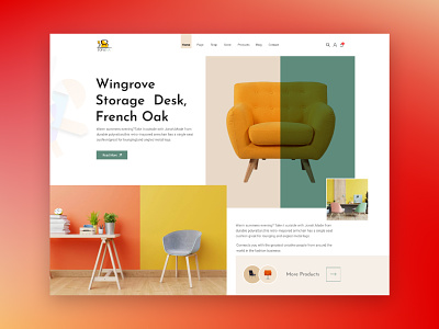 Furniture Website with three inner pages armchair attire chair figma design furniture landing page furniture website light version web temptale minimal furniture website modern furniture website ottoman sofa ui uiux wood furniture
