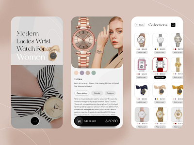 Wrist Watch For Women Mobile Apps appdesign branding dailyui ferdous azam watchjewelrydesign girlwatches jewelshandmade ladieswatches minimalist mobile app modernwatch ui uiux ux vintagewatches watchcollector watchdesign watchoftheday womanwatch womanwristwatchapp wristwatchsellingwebsite wristwomanwatch