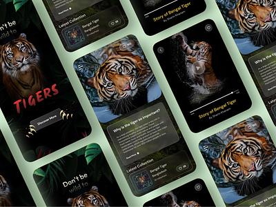 Animal Conservation App adoption animal animal conservation animals app design app ui charity clean conservation donate earth forest ios mobile app save tiger shelter support ui uiux wild life
