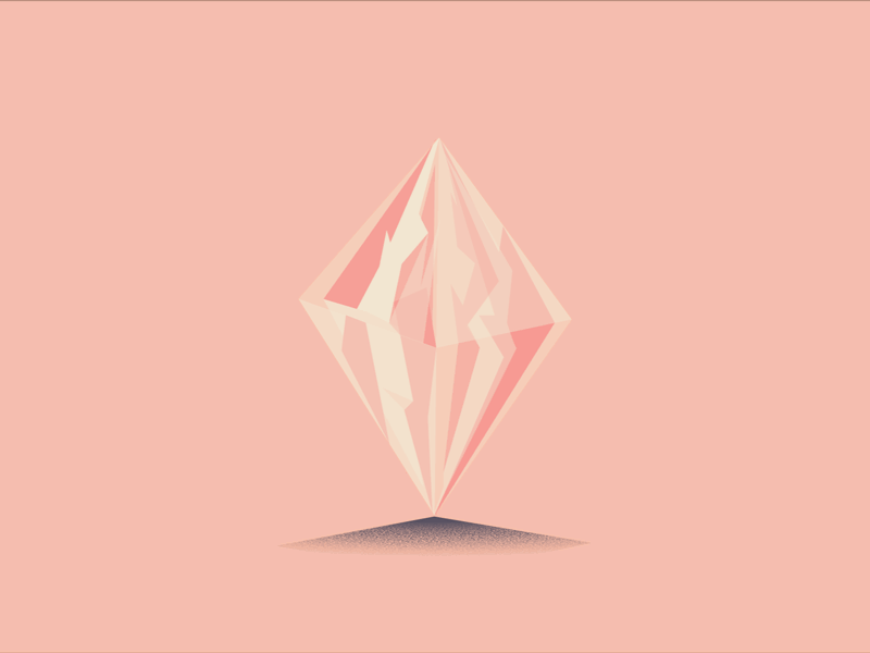 Diamond crystal cute diamond gif loop pink vector