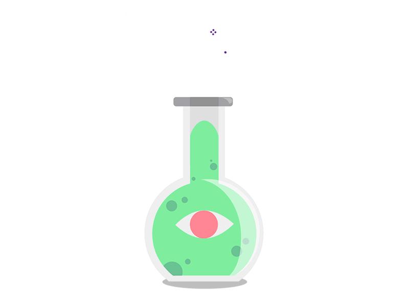 Something is brewing! 2d bottle eye gif green lab liquid loop monster slime sparkles vector