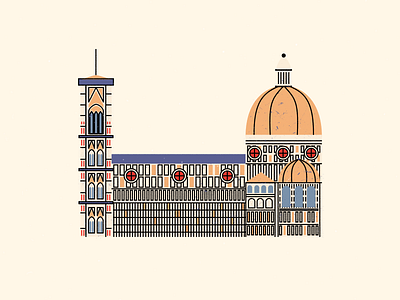 Cattedrale di Santa Maria del Fiore architecture building cathedral church cute flat italy vector