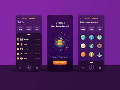 Exercise Scoreboard badge badge design badges challenge dailychallenge exercise exercise app exercises mobile app mobile application scoreboard xd xddailychallenge