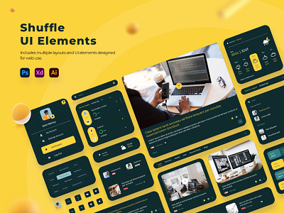 Shuffle UI Elements app design element elements homepage homepage design homepage ui mobile app mobile app design mobile application ui ui design ui element ui elements uidesign ux web design