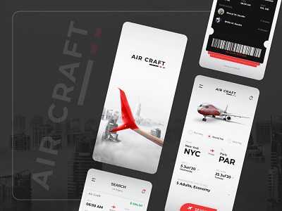 Aircraft - Flight Booking App app design flight flight booking flight search minimal mobile app design mobile app development company ticket ui uidesign uiux ux white