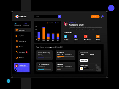 3D Dash - Task Management Dashboard Design app branding dahsboard design designs mobile app design mobile app development company task app task management ui uidesign uiux web development company