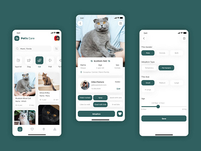 Pet's Care adopt android animal adoption animal app clean design designs ios mobile app design mobile app development company modern pet pet adopt pet adoption pet animal pet app pet care uidesign uiux