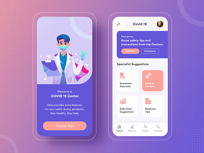 Covid-19 Care App android app corona corona virus coronavirus covid covid 19 covid19 design designs ios mobile app mobile app design mobile app development company uiux