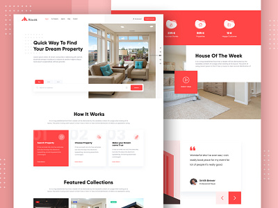 Real Estate - Landing Page design designs homepage landing page real estate realestate red template ui design uidesign uiux