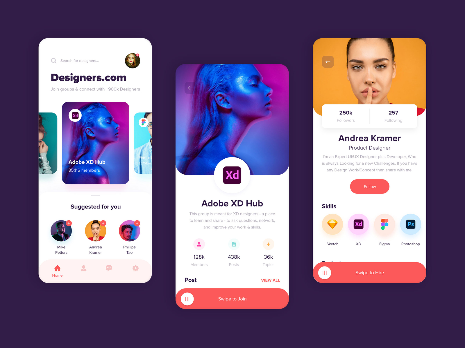 Find Designers - Mobile App by Sophia Miller for Bacancy on Dribbble