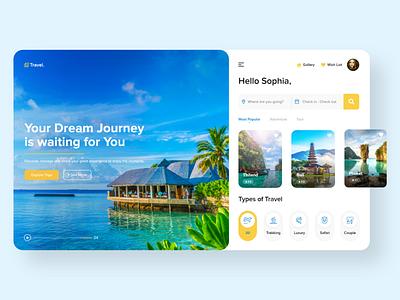 Travel - Web Hero Header hero banner hero header hero image hero section homepage landing page landingpage template templates tour tour app tours travel travel agency travel app traveling travelling