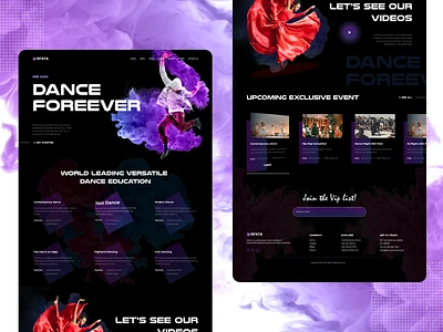 Dfata - Dance Landing Page dance dance party homepage landing page landingpage layout design mockup design template web template