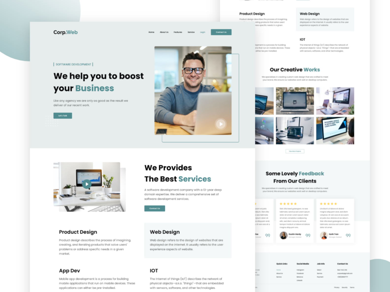 Corp.Web - Landing Page Design by Sophia Miller for Bacancy on Dribbble