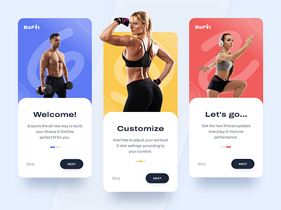 Fitness App - XD Challenge app befit branding design fitnessapp gym health mobile app development company ui uidesign uiux