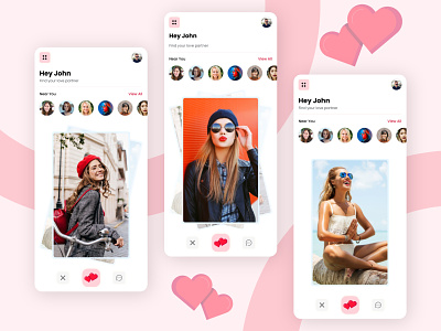 Dating App - Swiping Gestures XD Challenge beautiful date dating app design friend mobile app mobile app development company partner social media uidesign uiux valentine